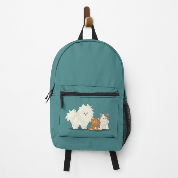 Item preview, Three friends: White fluffy happy samoyed dog and two adorable cats designed and sold by essskina.