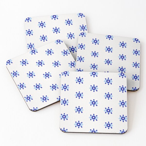 Aperçu de l'œuvre Evil Eye Dots - Bleu créée et vendue par Cat Coquillette.