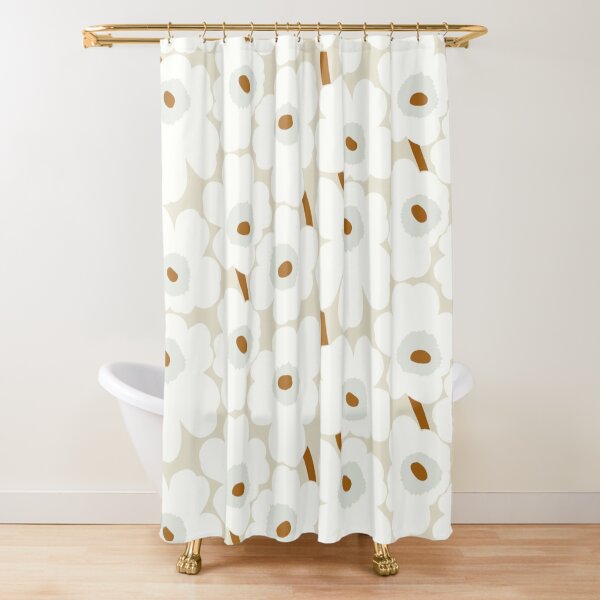 Marimekko unikko weißes Design Duschvorhang