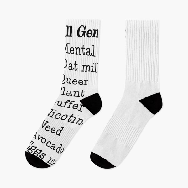 Item preview, All Gen Z know : mental illness, oat milk, queer, plant, suffer, nicotine, weed, avocado toast, eggs maybe tiktok tik tok sound designed and sold by emcazalet.