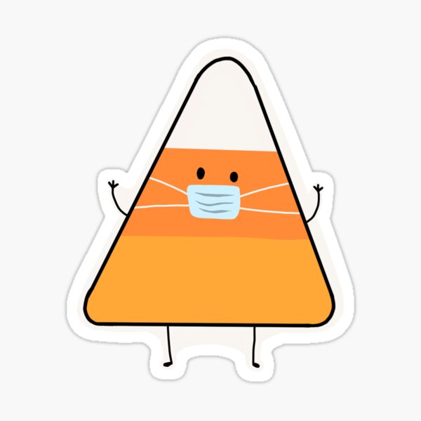 Candy Corn with a Mask Sticker