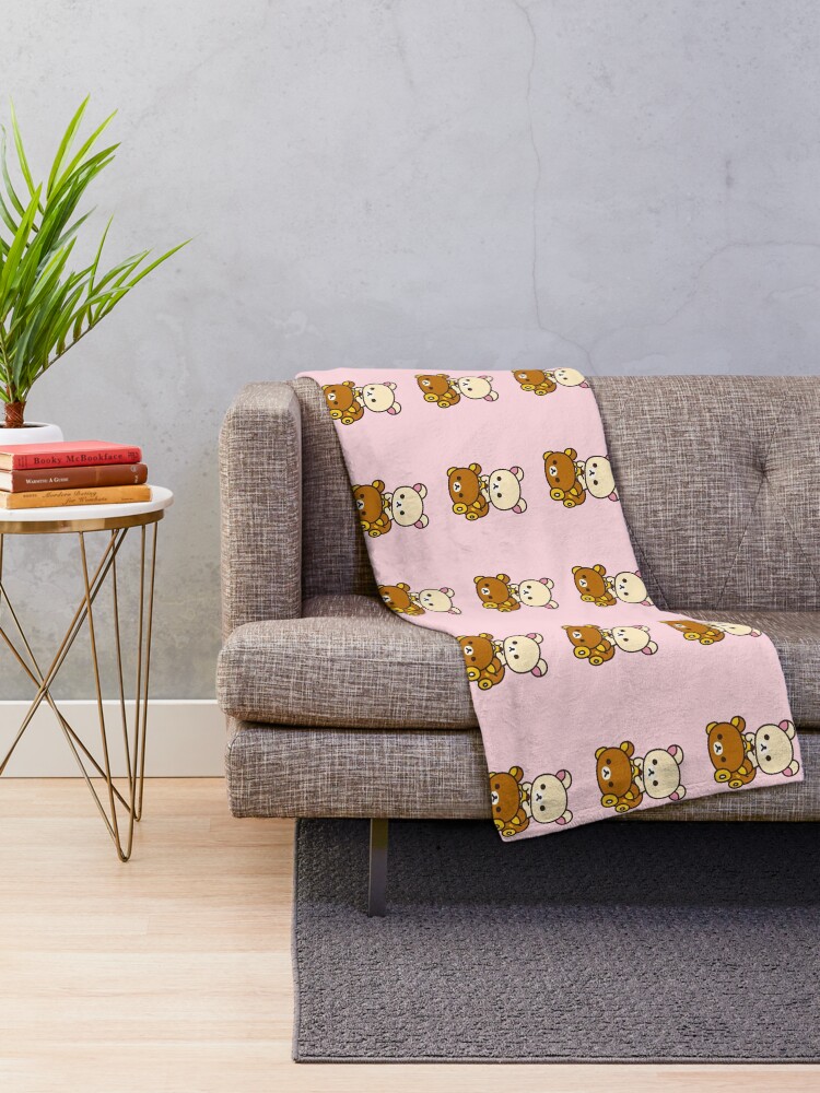 "korilakkuma driving a Rilakkuma car" Throw Blanket for Sale by