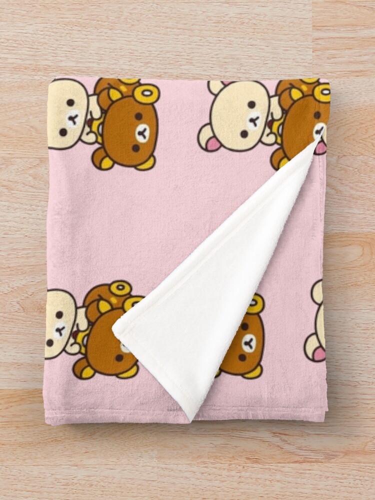 "korilakkuma driving a Rilakkuma car" Throw Blanket for Sale by