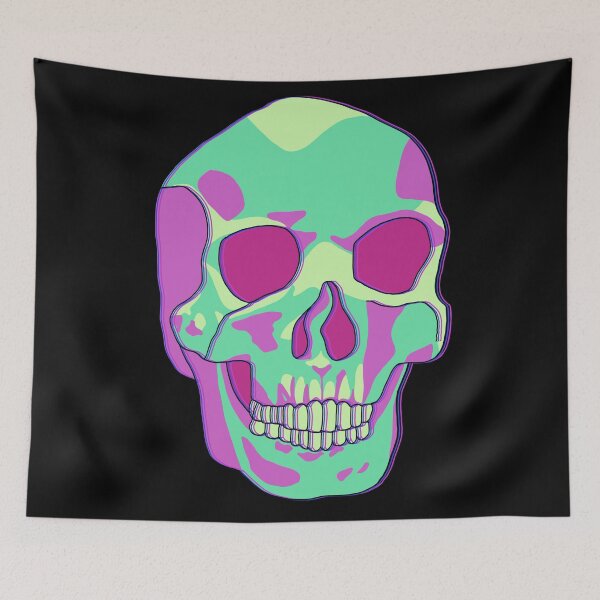 Item preview, Green and Purple Psychedelic Skull designed and sold by DippyHippie.