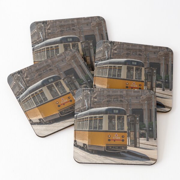 Item preview, A yellow tram passes through the streets of the city of Milan designed and sold by brambillasimone.
