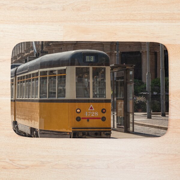 Item preview, A yellow tram passes through the streets of the city of Milan designed and sold by brambillasimone.