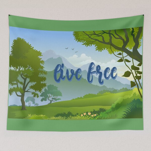 Item preview, "Live Free" Mountains and Trees designed and sold by BoldNFresh.
