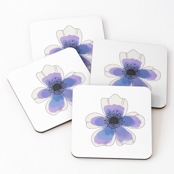 Item preview, Anemone Purple and White Flower  designed and sold by laladoodles.