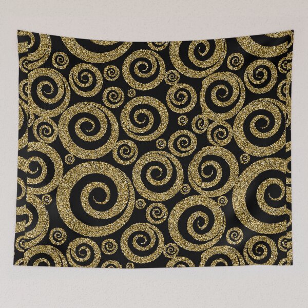 Item preview, Gold Glitter Effect Swirls Face Mask, Laptop Sticker, Mug designed and sold by WOW TeesAndThings.