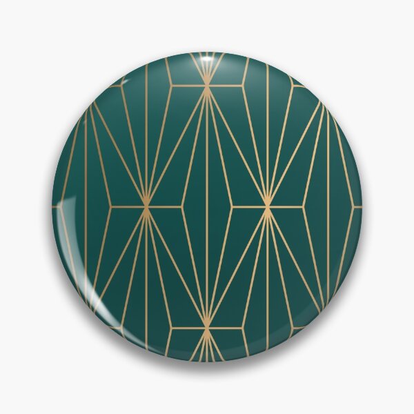 Item preview, Emerald Green Gold Geometric Pattern designed and sold by Vic Torys ☆.