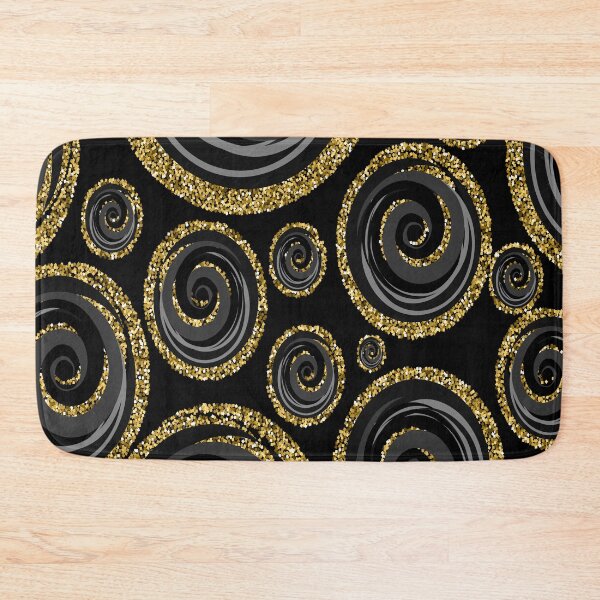 Item preview, Gold Glitter Effect Swirls Face Mask, Laptop Sticker, Mug designed and sold by WOW TeesAndThings.