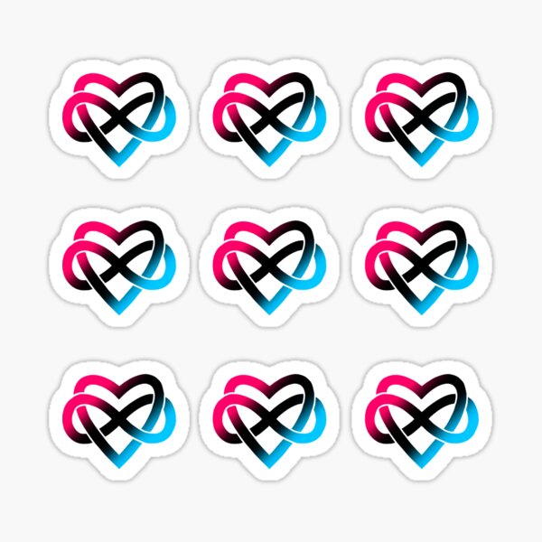 9x Polyamory Infinity Heart Sticker