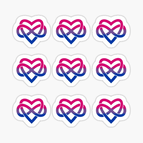 9x Bisexual Polyamory Infinity Heart Sticker