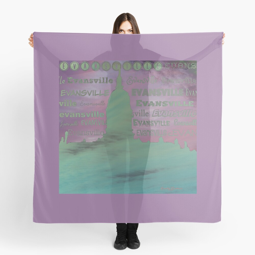 Evansville IN-Downtown Skyline-Old Courthouse Scarf