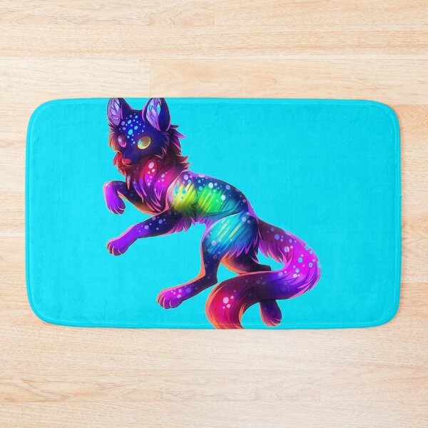 Item preview, Cute Rainbow Neon Wolf (Light Blue) designed and sold by Kadeda.