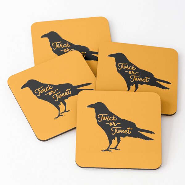 Item preview, Bird Crow Raven Trick-or-Treat Twick or Tweet Halloween Scary Birdie Fowl Fun Funny Pun designed and sold by gkao.
