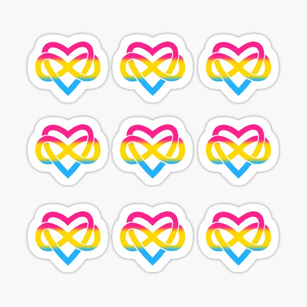 9x Pansexual Polyamory Infinity Heart Sticker