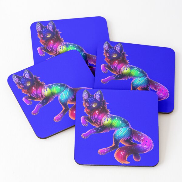 Item preview, Cute Rainbow Neon Wolf (Blue) designed and sold by Kadeda.