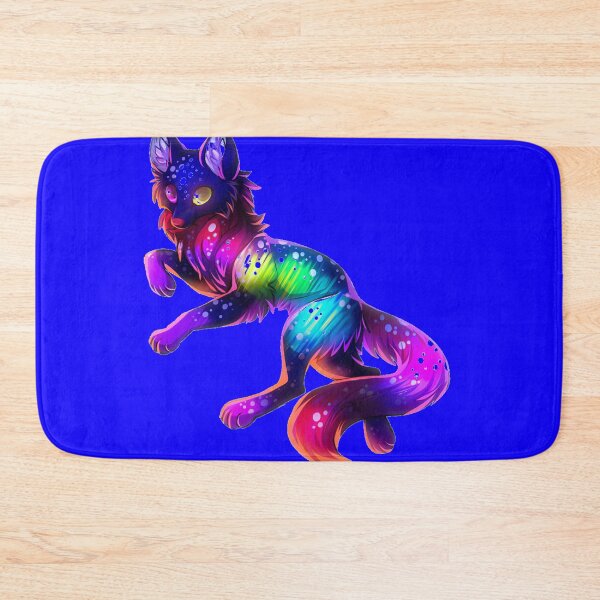 Item preview, Cute Rainbow Neon Wolf (Blue) designed and sold by Kadeda.