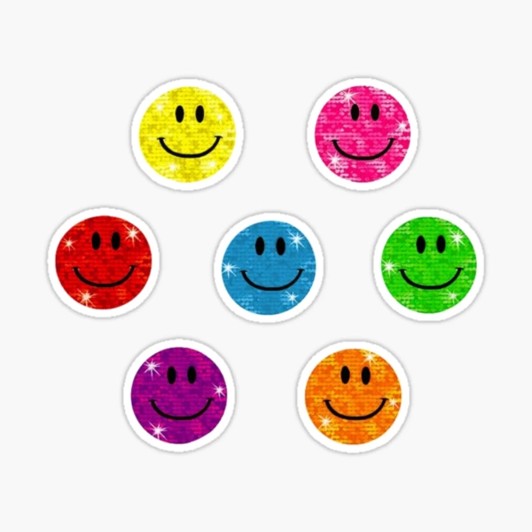 Rainbow Smiley Face Circle  Sticker for Sale by Kelsey Stroud