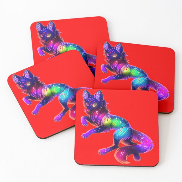 Item preview, Cute Rainbow Neon Wolf (Red) designed and sold by Kadeda.