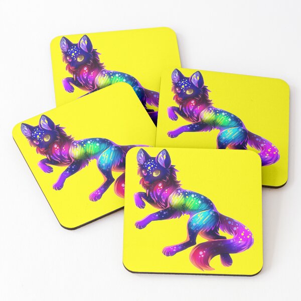 Item preview, Cute Rainbow Neon Wolf (Yellow) designed and sold by Kadeda.
