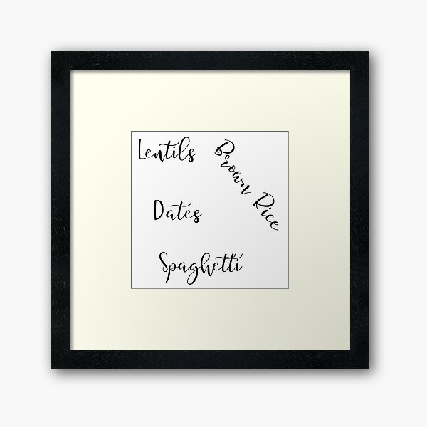 Pack of Food Labels Framed Art Print