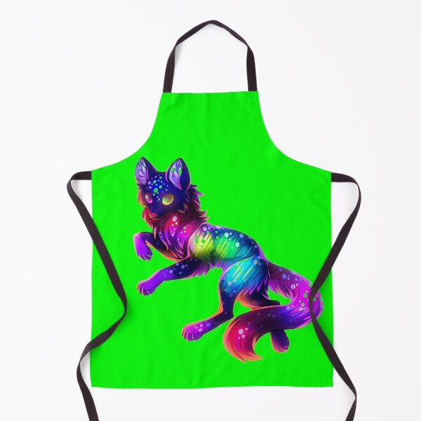 Item preview, Cute Rainbow Neon Wolf (Green) designed and sold by Kadeda.