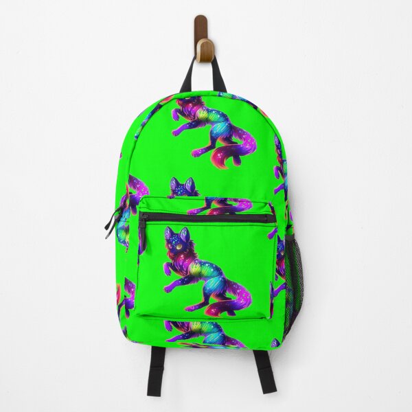Item preview, Cute Rainbow Neon Wolf (Green) designed and sold by Kadeda.