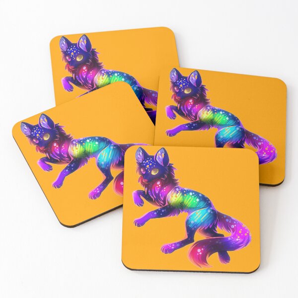 Item preview, Cute Rainbow Neon Wolf (Orange) designed and sold by Kadeda.