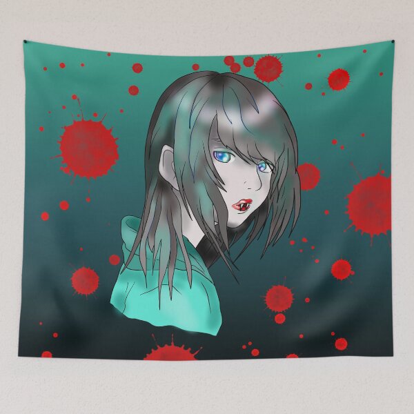Item preview, Anime teenage vampire in green designed and sold by CuisineCat.