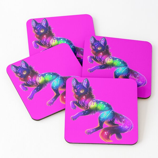 Item preview, Cute Rainbow Neon Wolf (Pink) designed and sold by Kadeda.