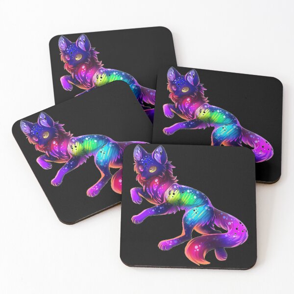 Item preview, Cute Rainbow Neon Wolf (Black) designed and sold by Kadeda.