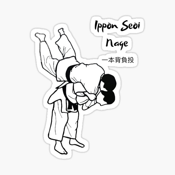 "Ippon Seoi Nage Judo Throw White" Sticker for Sale by PositiveSensei