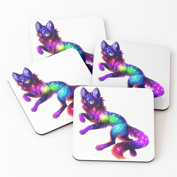 Item preview, Cute Rainbow Neon Wolf (White) designed and sold by Kadeda.