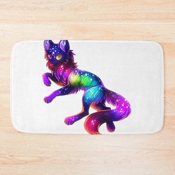 Item preview, Cute Rainbow Neon Wolf (White) designed and sold by Kadeda.