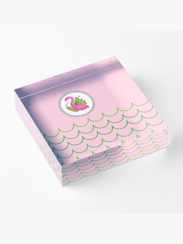 Alternate view of The Pink Flamingo-Flamingo-Florida Flamingo Acrylic Block