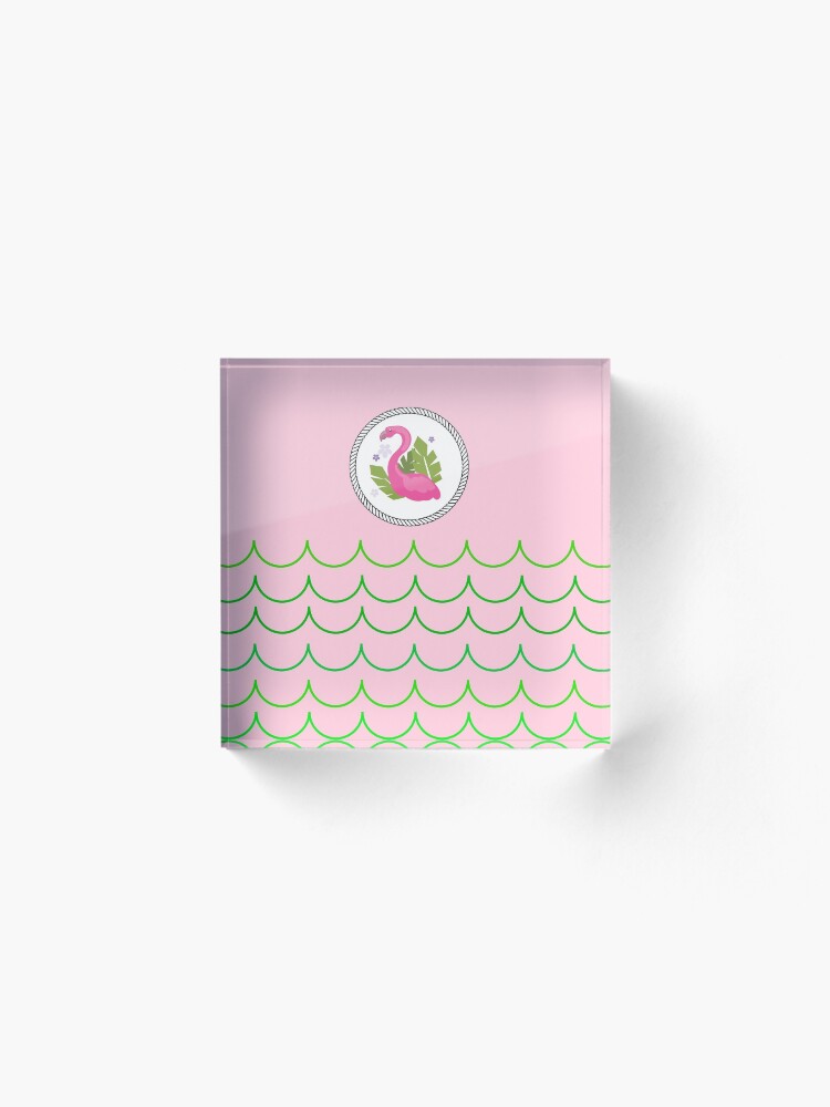 Alternate view of The Pink Flamingo-Flamingo-Florida Flamingo Acrylic Block