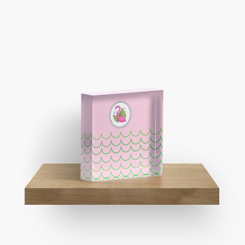 The Pink Flamingo-Flamingo-Florida Flamingo Acrylic Block