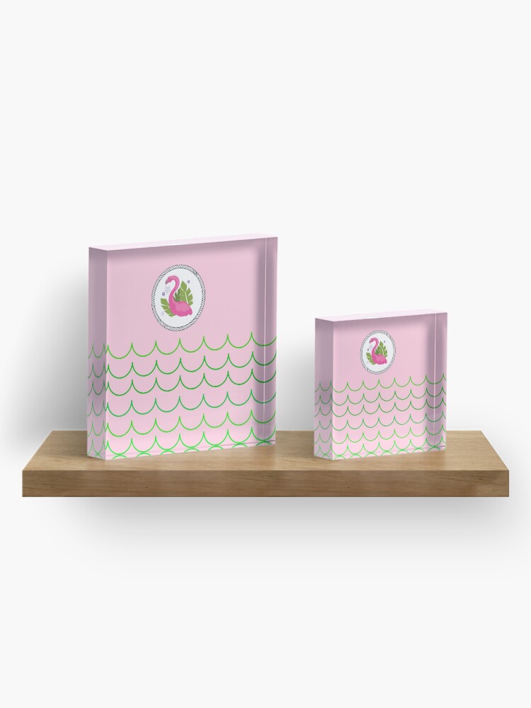 Alternate view of The Pink Flamingo-Flamingo-Florida Flamingo Acrylic Block