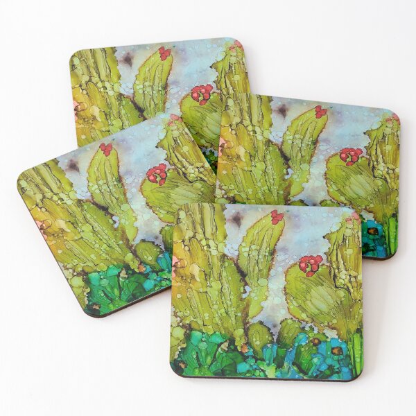 Item preview, Flowering Saguaro Alcohol Ink designed and sold by Artfully Abstracted.