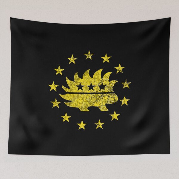 Item preview, Libertarian Porcupine Betsy Ross Flag 13 Stars Yellow Distressed Graphic designed and sold by NoveltyMerch.