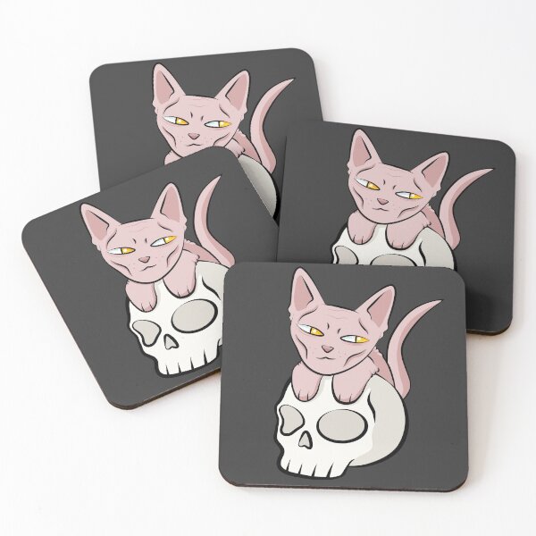 Item preview, Sphinx cat playing with skull designed and sold by WildRose271.