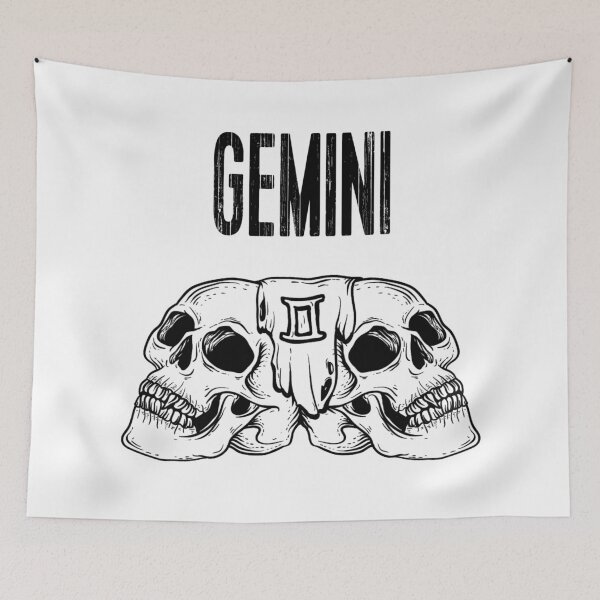 Item preview, Gemini Dark Zodiac Skull Horoscope designed and sold by darknessjeff86.