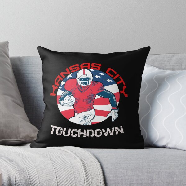 Kansas City Touchdown Football T-Shirt Throw Pillow