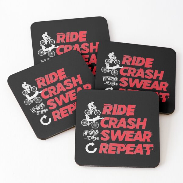Item preview, Ride Crash Swear Repeat Funny MTB Mountain Bike Cycling designed and sold by RussellRoss.