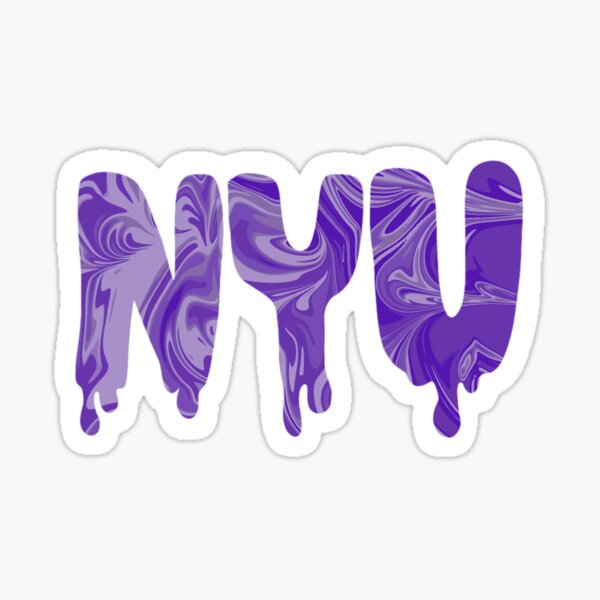 NYU Purple Marble Drippy Font Sticker
