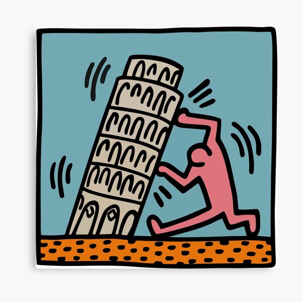Keith Haring - Pisa Tower / 1988 / Talking Heads / Abstract / Pop Art Leinwanddruck