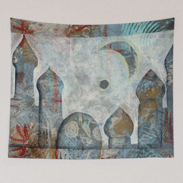 Item preview, Mixed media, negative painting Islamic skyline designed and sold by CindyGrosch.