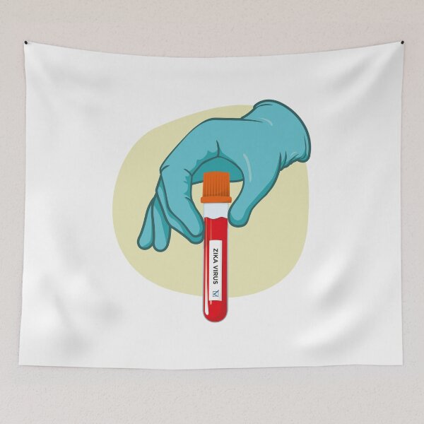 Item preview, Illustration representing a hand holding a vial of blood to zika virus examination, collected to a battery of laboratory tests designed and sold by LucianoCosmo.